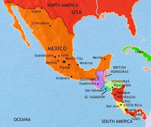 Mexíkó ameríku kort