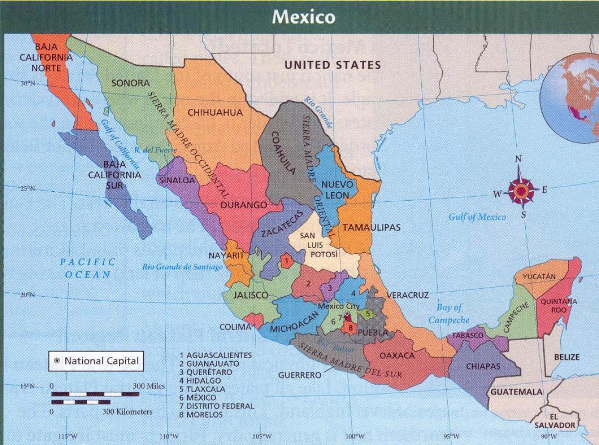 asteka kort af Mexíkó