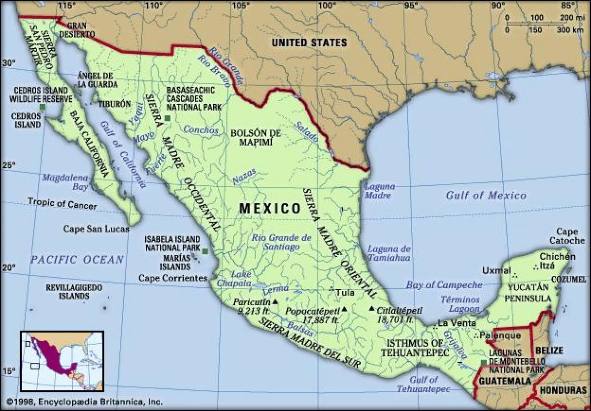 Mexíkó kort fyrir krakka