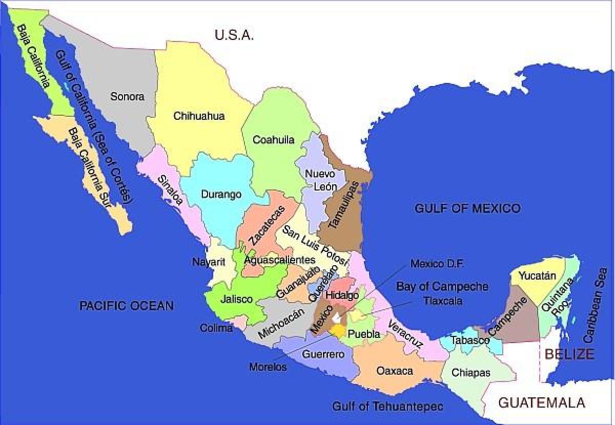 Mexíkó kort af bandaríkjunum