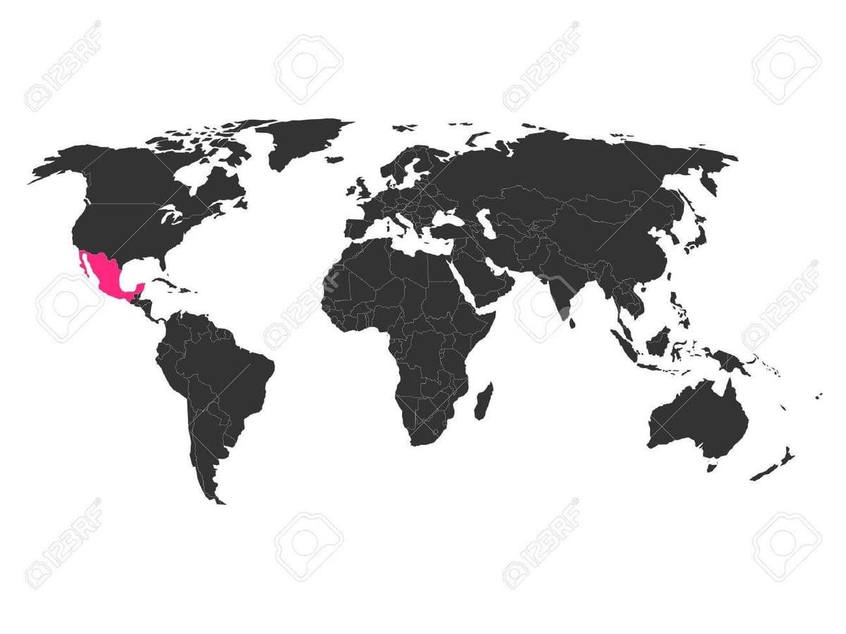 Mexíkó á kort í heiminum