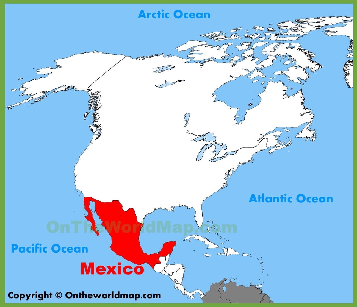 Mexíkó á heiminn kort