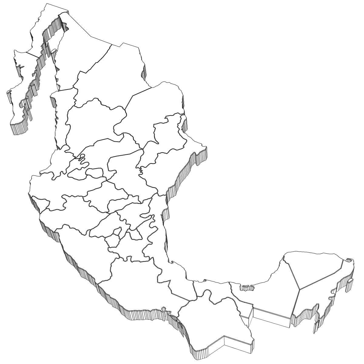 3d kort af Mexíkó