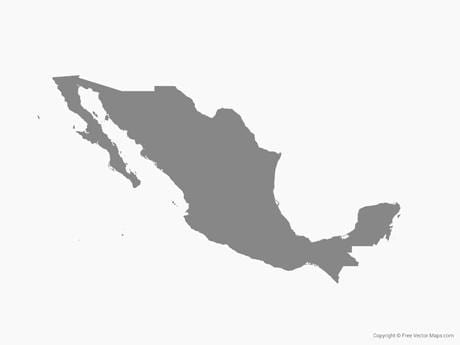 Mexíkó vektor kort