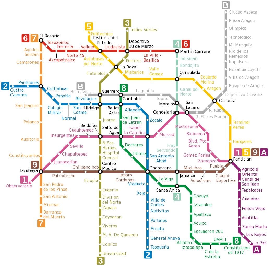 metro kort Mexíkó
