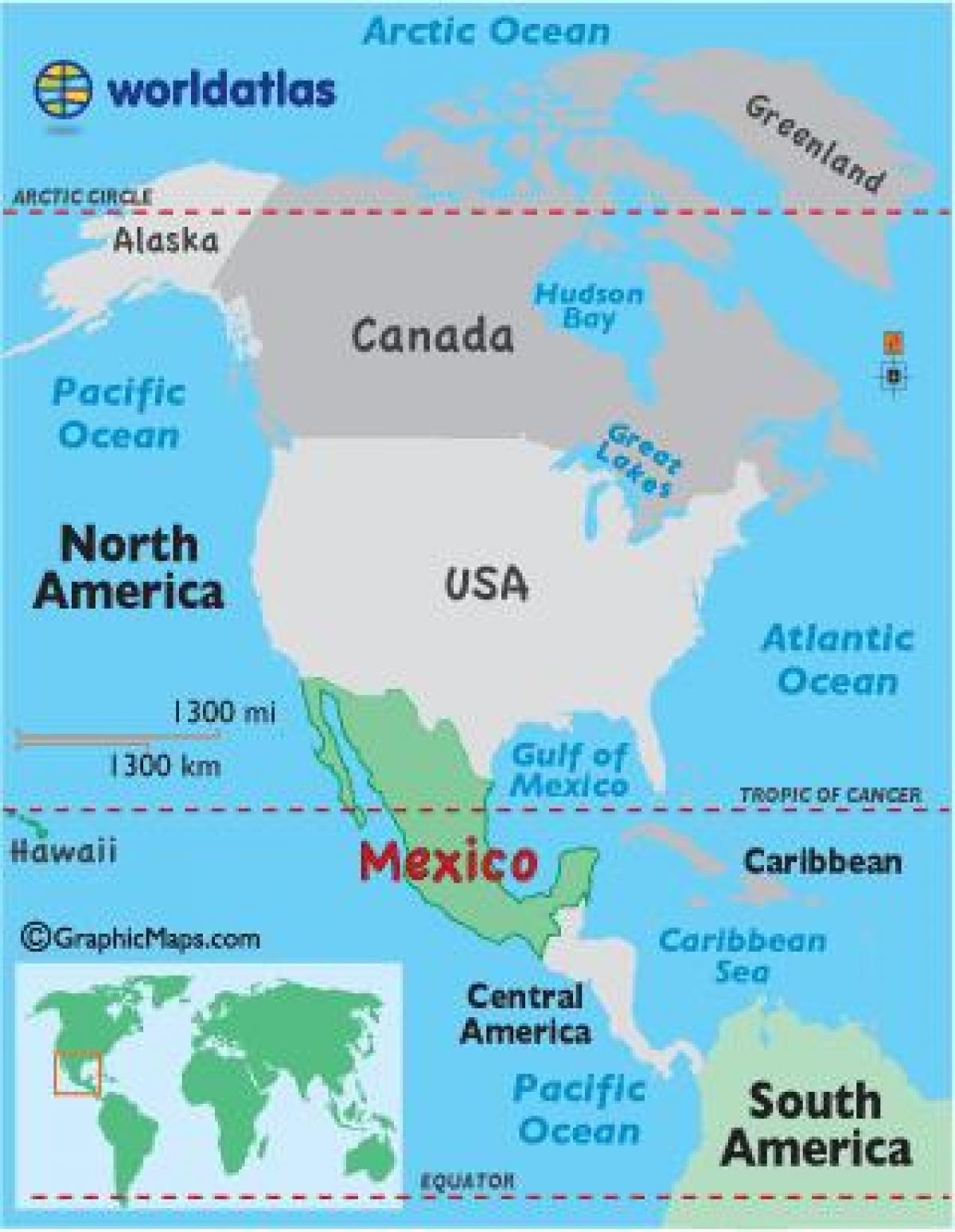 Mexíkó í heiminum kort