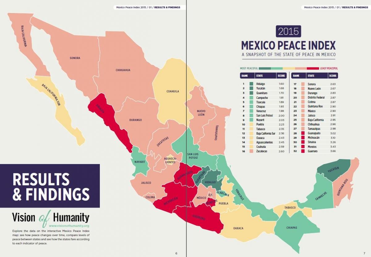ofbeldi í Mexíkó kort