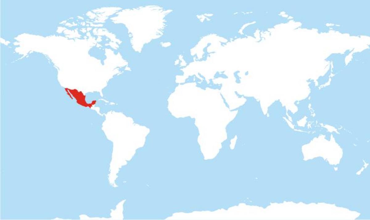 staðsetning Mexíkó í heiminum kort
