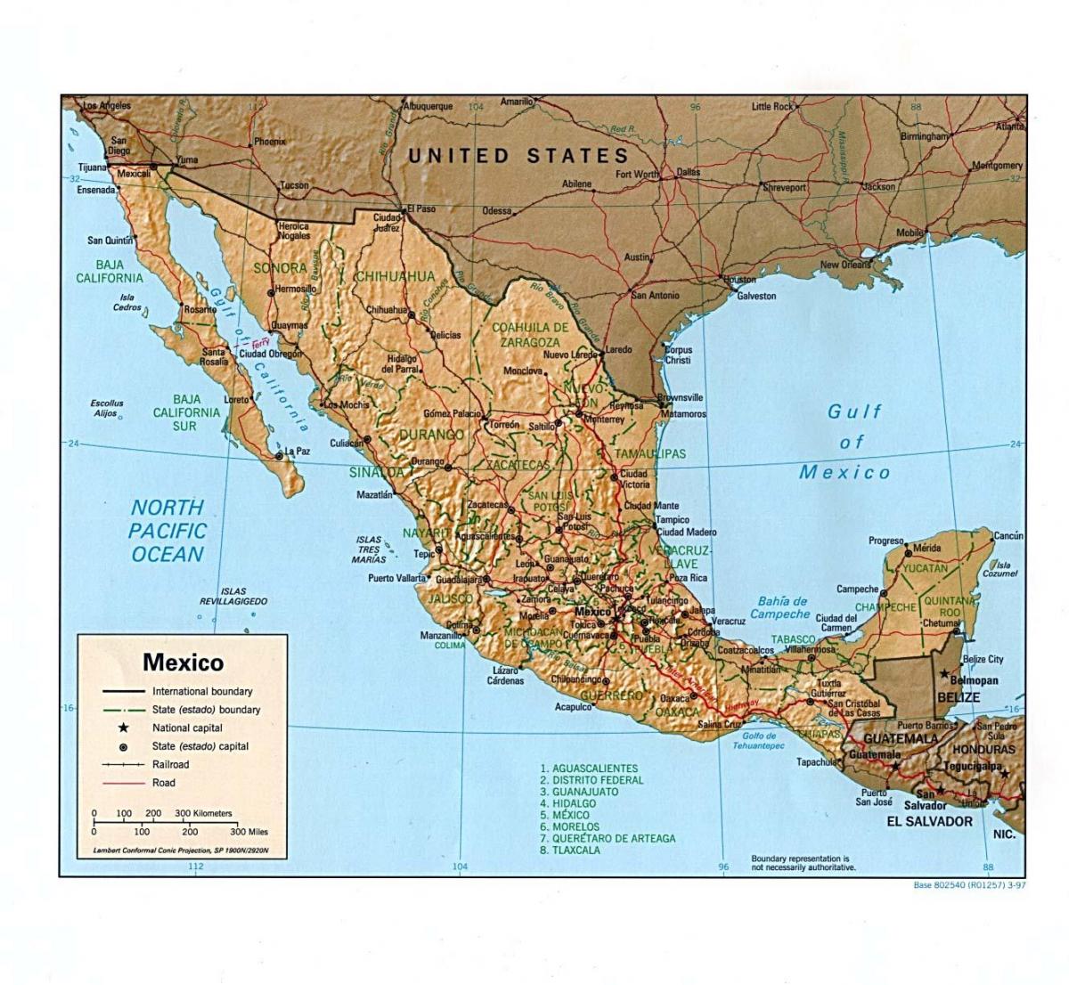 Mexíkó upprunalega kort