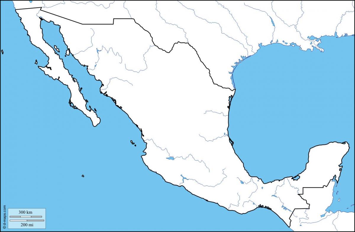 kort útlínur Mexíkó