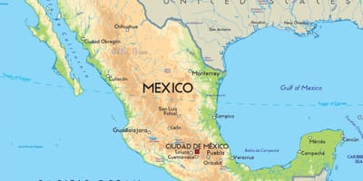 Kort af Mexíkó og ameríku