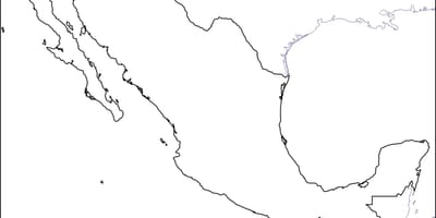 Útlínur kort af Mexíkó