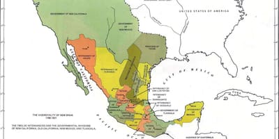 Kort af Mexíkó í 1821