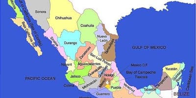 Kort af Mexíkó ríkjum
