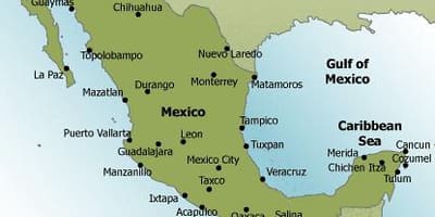 Ströndum í Mexíkó kort