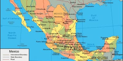 Vestur Mexíkó kort