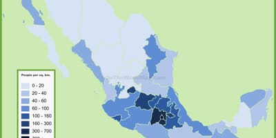 Íbúafjölda kort Mexíkó