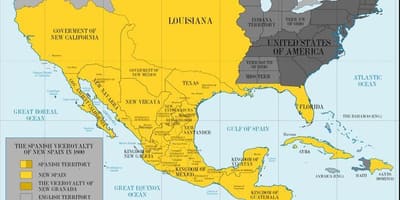 Kort af Mexíkó 1800