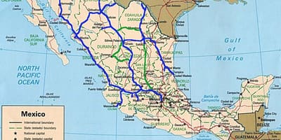 Kort af Mexíkó flytur