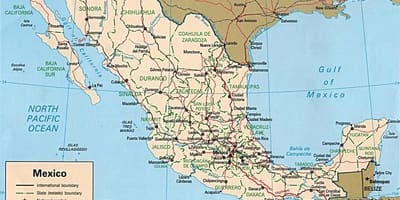 Kort af Mexíkó grípa borgir