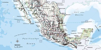 Kort af Mexíkó ocean