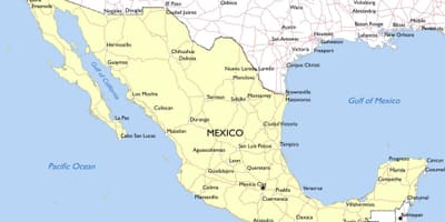Kort af Mexíkó eartquake