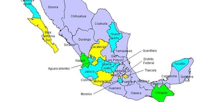 Kort af Mexicos ríkjum