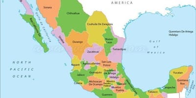Kort Mexíkó ríkjum