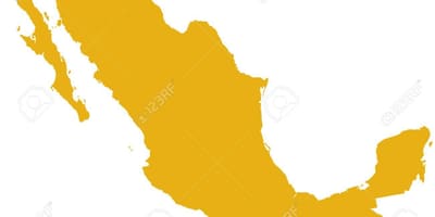 Kort af Mexíkó skuggamynd