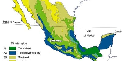 Loftslag kort Mexíkó