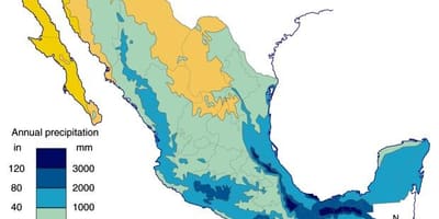 Kort af Mexíkó rigning
