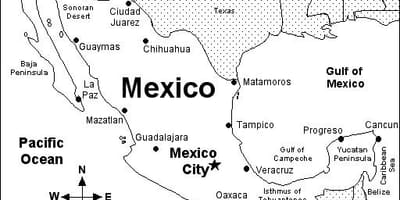 Kort af Mexíkó skólum