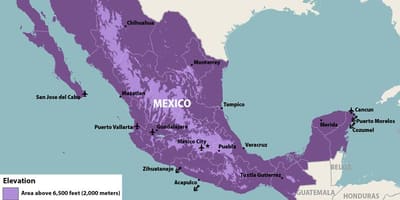 Kort af Mexíkó zika