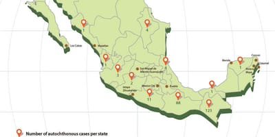 Zika Mexíkó kort